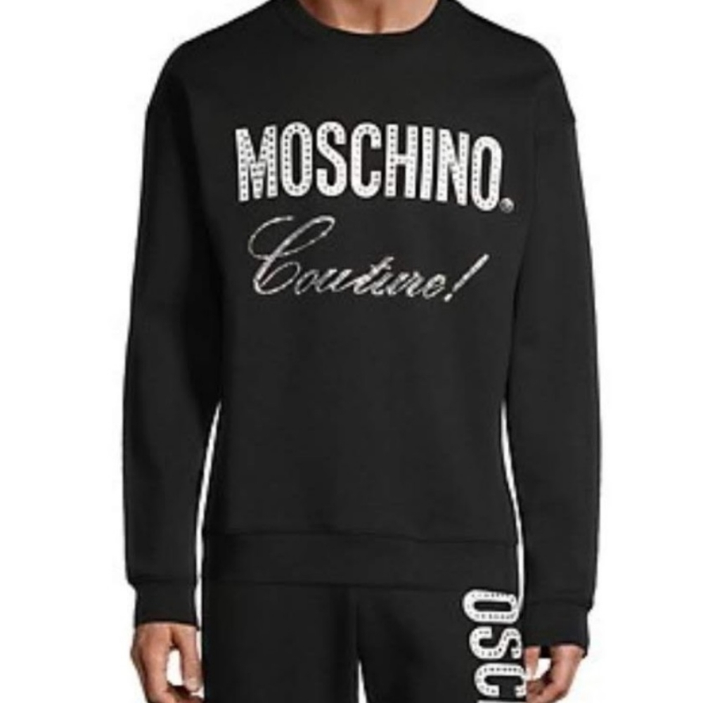 MOSCHINO Couture Rhinestone Crewneck Sweatshirt